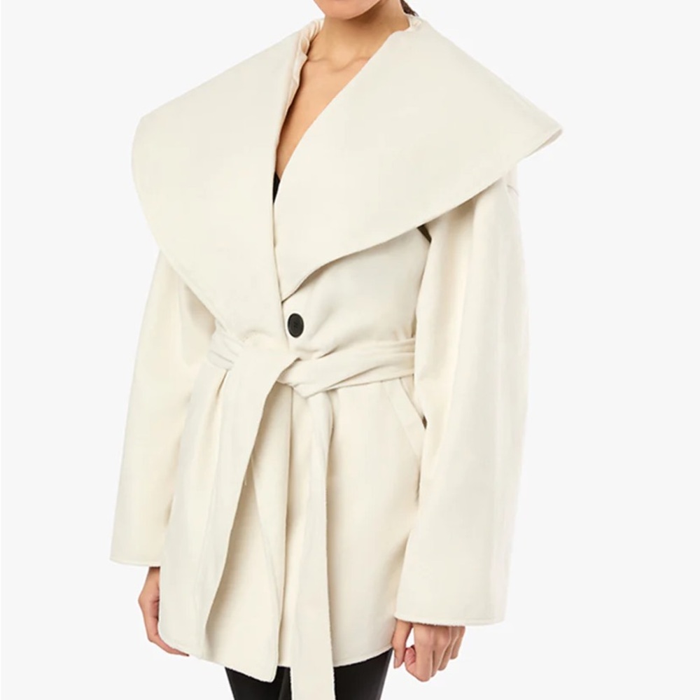 WeWoreWhat Shawl Collar Wool Coat
